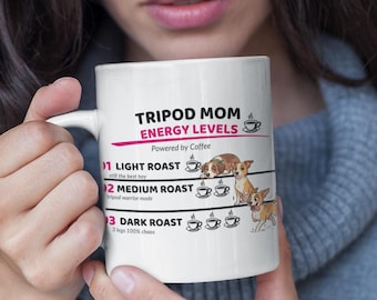 Tripod Dog Mom Mug | 3-Legged Rescue Dog Coffee Cup | Mother's Day Gift Pet Lover