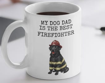 Firefighter Dad Gift, Personalized Mug for Father's Day, Dog Lover