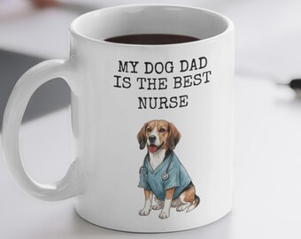 Nurse Dad Gift, Personalized Mug for Father's Day, Dog Lover