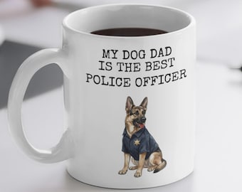 Police Dad Gift, Personalized Mug for Father's Day, Dog Lover