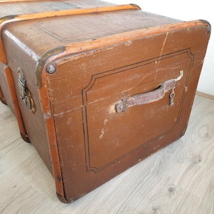 valise à vapeur antique, valise XXL, vieille valise de voyage, coffre, table basse, vintage, shabby chic, rangement, brocante, industriel, maison de campagne image 6