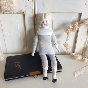 antike Porzellankopfpuppe, Biedermeier Puppe, Porzellankopf, vintage Sammlerstück, brocante, shabby chic
