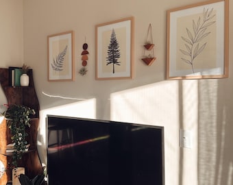 Natur 3er Set, Baum Kunstdruck, Farn Kunstdruck, Blatt Kunstdruck