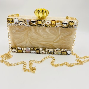 Cartera de mano adornada con acrílico para mujer, cartera de resina, cartera de diseñador, cartera de fiesta, cartera de mármol, regalos de Navidad, cartera de boda, ocasión