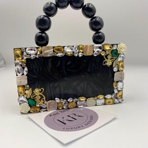 schwarze Perlmutt-Kupplung Marmor-Kupplung Harz-Geldbeutel, Acryl-Geldbeutel, Perlenperlen-Crossbody-Mappe, Marmorperlen-Geldbeutel, Abendkupplung