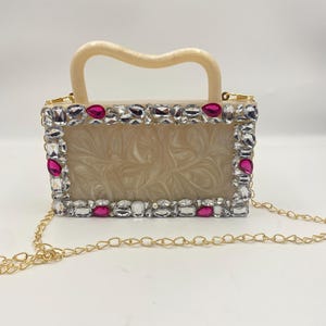 Elegante Harz-Clutch mit Griff, einzigartige Brieftasche, Marmor-Clutch, dezente Luxus-Clutch, Partywear-Clutch, Weihnachtsgeschenke, Muttertagsgeschenk