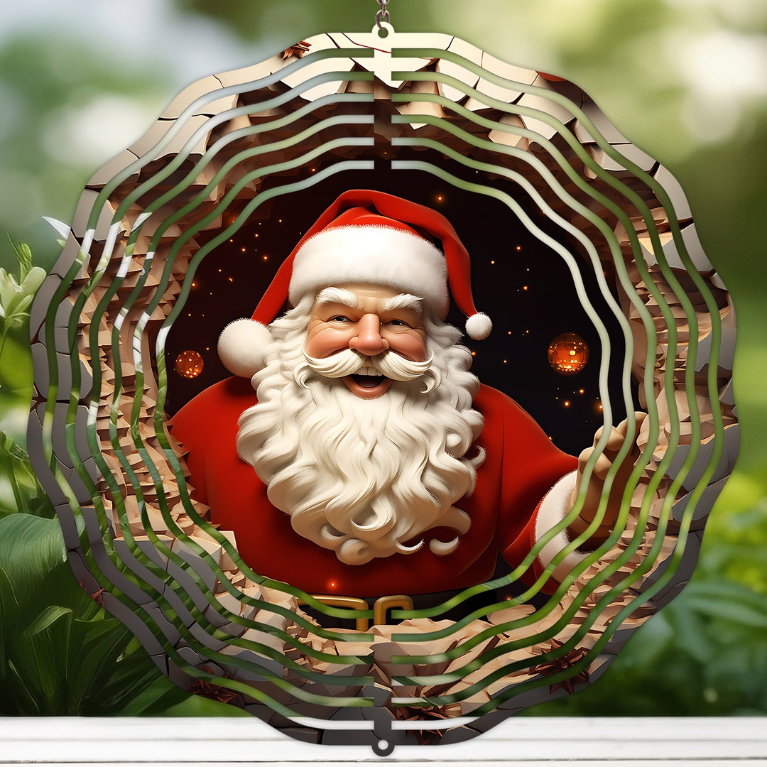 3D Christmas Wind Spinner Sublimation PNG,3D Christmas Santa Break ...
