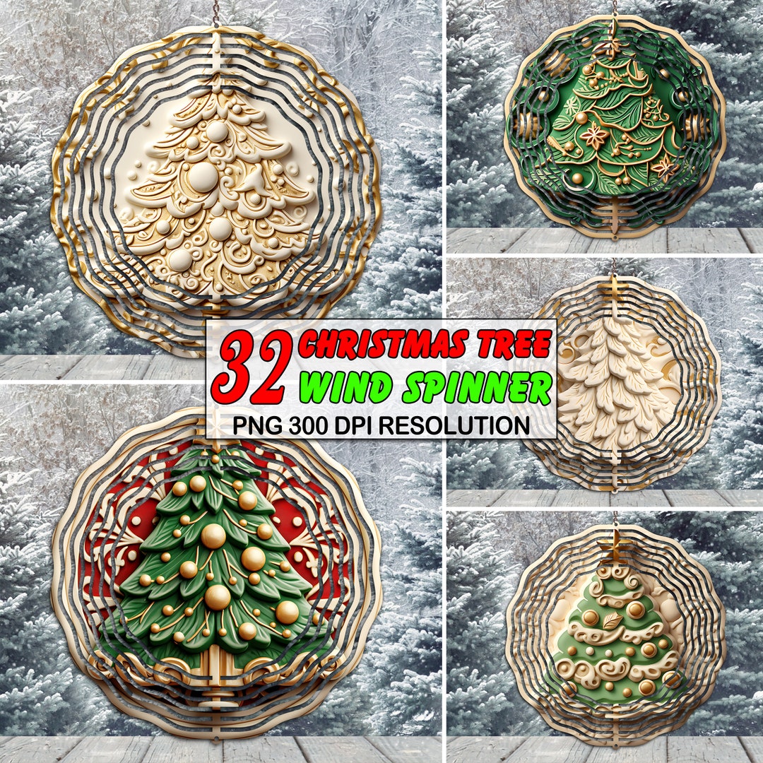 3D Christmas Tree Wind Spinner PNG3D Christmas Bundle Wind Etsy
