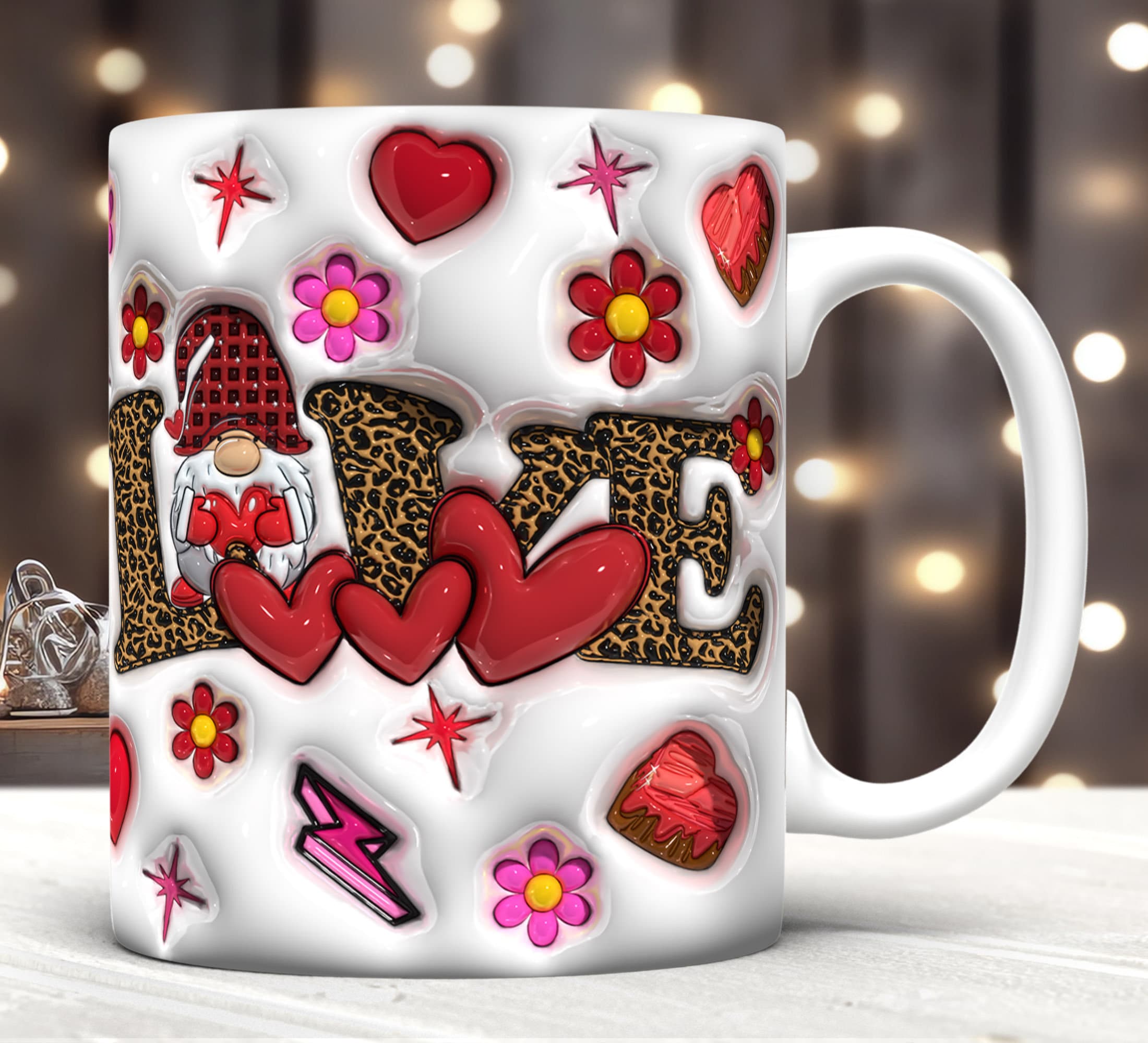 Happy Valentine's Day Sublimation Mug Graphic by Maná Design