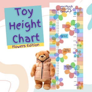 Speelgoedhoogtegrafiek - Regenboogbloemen - Afdrukbaar voor fantasiespel voor kinderen, perfect voor fantasierijke en dramatische speelsets