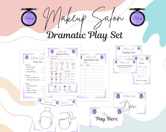 Make Up Salon - Dramatic Role Play Set for Kids - Kids Beauty Salon Creative Play - Great Montessori, Educational Activity for Kids