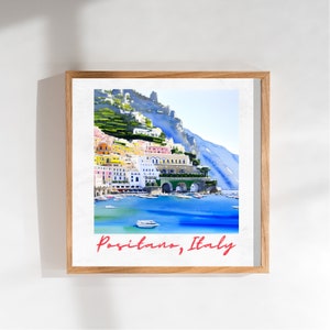 Sun-Kissed Positano Digital Print - Bask in the Mediterranean Splendor of Italy