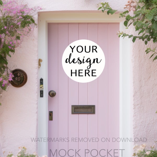 Pink Door Mockup, Blank Door Photo, Plain Pink Door, Blank Door, Photo of Door, Wreath Mockup, Vinyl Decal Mock Up, Exterior Pink Front Door