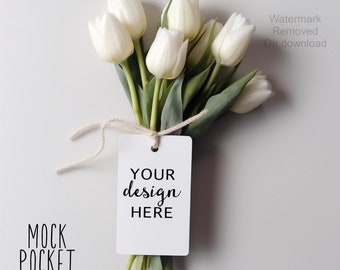 Wedding bouquet Tag Mock UP, florist card mock up, wedding ideas tag, mock up tag floral bouquet wedding custom gift mock up