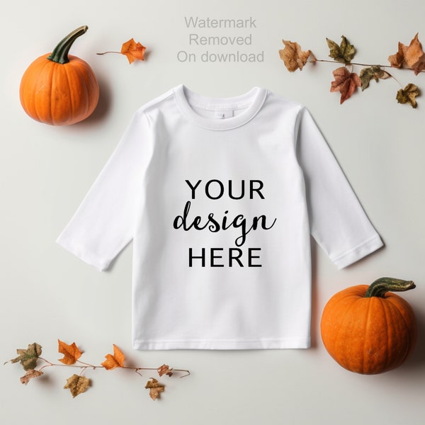 Autumn Childrens Top long sleeve Mockup Fall T-shirt Mock Up Mockup Halloween Mock-up Autumn Pumpkin Tee Mock Up Cricut JPG Digital Download