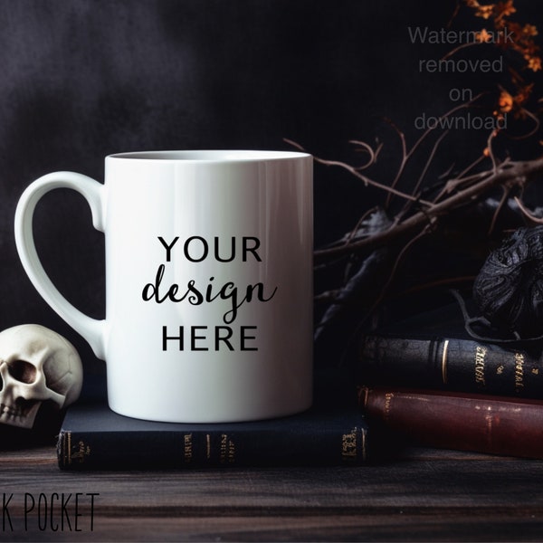 Gothic Black mug mock up,  Coffee Mug Mockup, Gothic Mug Mockup, Black mug photo, Cup Mockup, mug stock photo, jpg file, cozy mug mockup