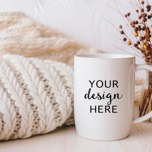 mug mockup, 11 oz Mug mockup, Coffee Mug Mockup, White Mug Mockup, Styled mug photo, Cup Mockup, mug stock photo, jpg file, cozy mug mockup