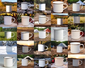 50  Camp Mug MockUps,  Coffee Cup Mock up, Camping Cup Mock Up, Photograph Outdoor Mug Adventure all seasons mug JPG Digital Download