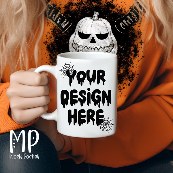 Mug Mockup - Halloween Mug Mockup - Fall Mockup - 11oz Coffee Mug Mockup - Mug Mockup - Model Mockup - Cozy Mug Mockup