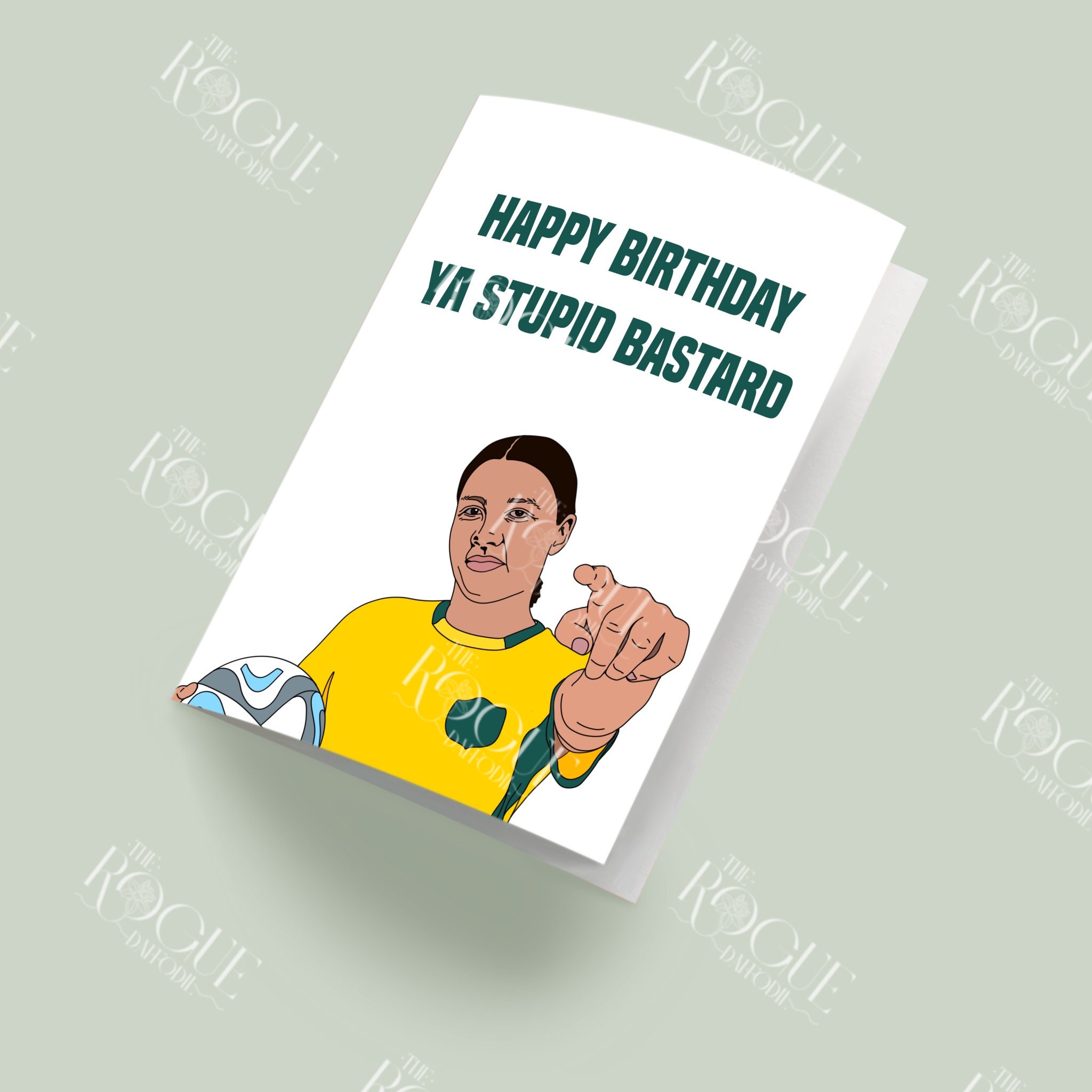 Sam Kerr Art Birthday Card, Matildas Pop-culture Gift Aussie, Stupid