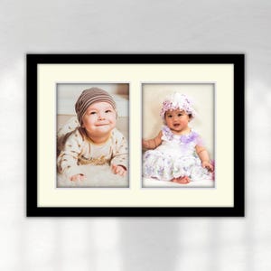 Elegant Dual A4 Certificate Frame | Handcrafted Black Wood Multi-Photo Frame | Premium Custom Frame for 2 A4 Documents | On Sale