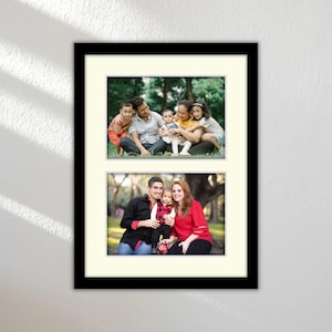Eleganter Zweifacher A4-Zeugnisrahmen | Handgefertigter Schwarzer Holz Multi-Fotorahmen | Personalisierter Premium Rahmen für 2 A4 Dokumente | Reduziert