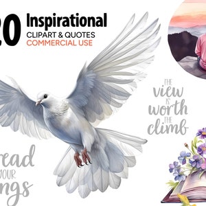 Imágenes prediseñadas de acuarela inspiradora y citas, imágenes PNG SVG individuales, impresión de arte digital de descarga instantánea, ilustraciones de uso comercial