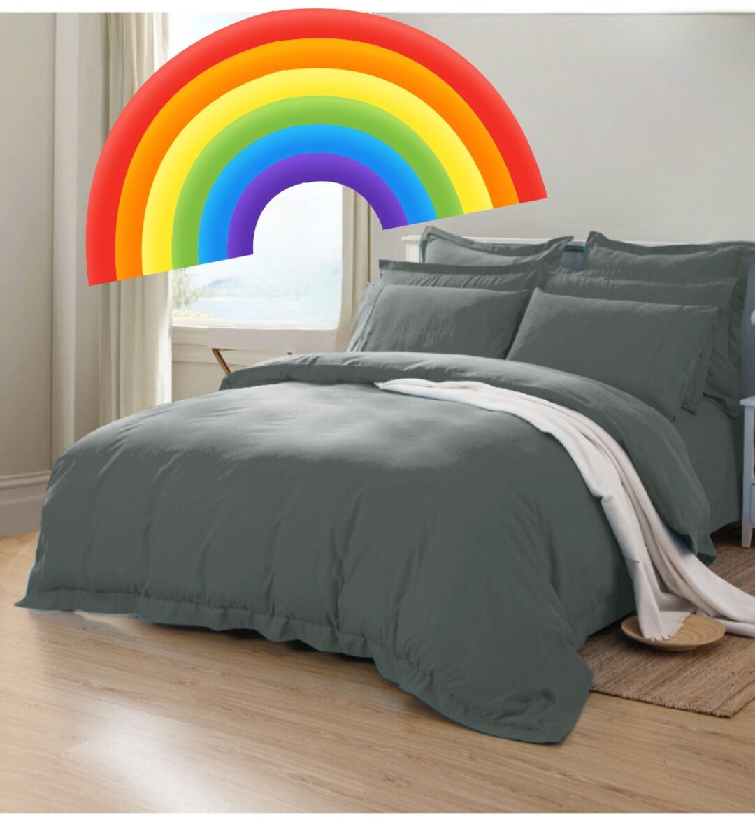 Luxury Handmade Duvet Cover Grey and Two Pillow Size King Etsy