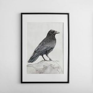 Crow Raven Digital Print Wall Art Printable Download