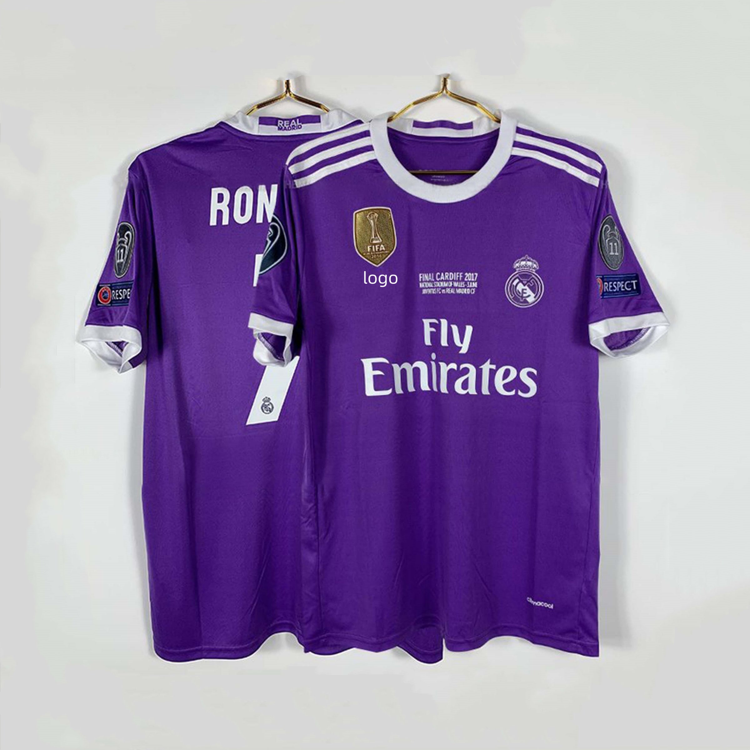 REAL MADRID Fly Emirates Soccer Jersey Shirt Small Purple Football La Liga