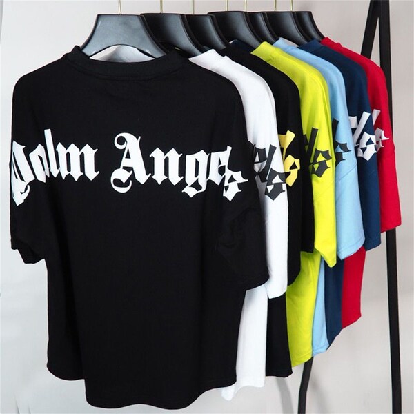 Vintage Palm Angels Logo T-Shirt,Fashion Brand Palm Angel Drop Shoulder Oversized T-Shirt,Couple T-shirt,Cotton T-Shirts,Y2K Streetwear,Gift