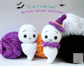 Cute Witchy Ghost Halloween Bundle Crochet Pattern, Ghost Amigurumi Pattern, Plushie Pattern For Beginners, 2 in 1 Bundle PDF Pattern