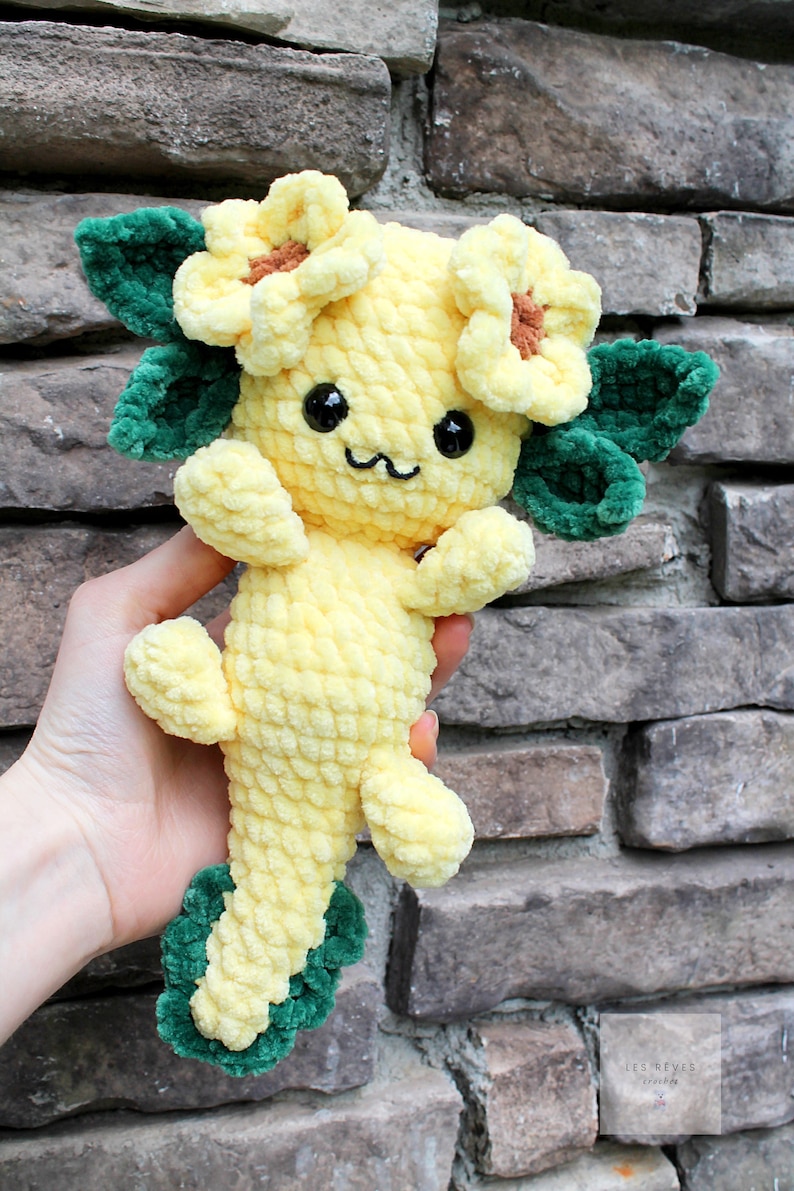 No Sew Axolotl Crochet Pattern, Cute Flower Axolotl No Sew Amigurumi Pattern, Plushie Pattern For Beginners, 3 in 1 Bundle PDF Pattern image 7