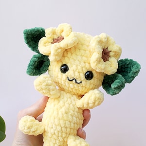 No Sew Axolotl Crochet Pattern, Cute Flower Axolotl No Sew Amigurumi Pattern, Plushie Pattern For Beginners, 3 in 1 Bundle PDF Pattern image 5