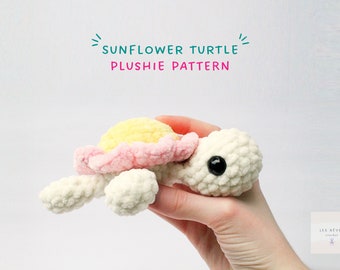 No Sew Sunflower Turtle Crochet Pattern, Cute Turtle Amigurumi Plushie Pattern, Animal Summer Crochet Pattern For Beginners, PDF Pattern