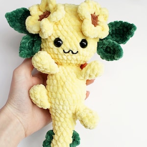No Sew Axolotl Crochet Pattern, Cute Flower Axolotl No Sew Amigurumi Pattern, Plushie Pattern For Beginners, 3 in 1 Bundle PDF Pattern image 3