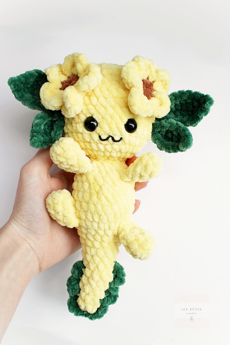 No Sew Axolotl Crochet Pattern, Cute Flower Axolotl No Sew Amigurumi Pattern, Plushie Pattern For Beginners, 3 in 1 Bundle PDF Pattern image 3