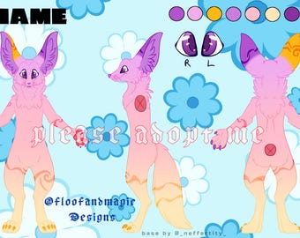 Fox Adoptable Character Reference Sheet (Digital Download)