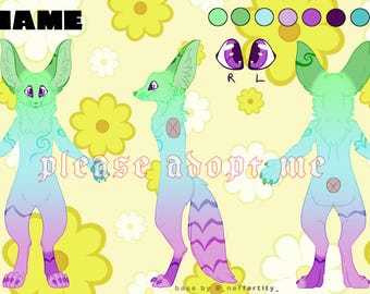 Fox Adoptable Character Reference Sheet (Digital Download)