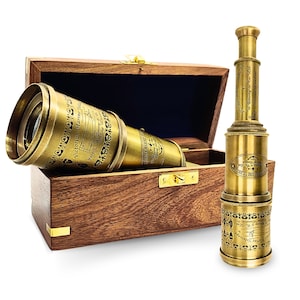 Personalized Working Brass Telescope, Engraved Telescope, Pirates Spyglass, Boating Gift, Graduation Gifts, Anniversary Gift For Husband