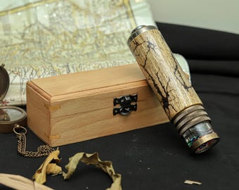 Caleidoscopio de latón hecho a mano, estilo vintage, regalo personalizado.