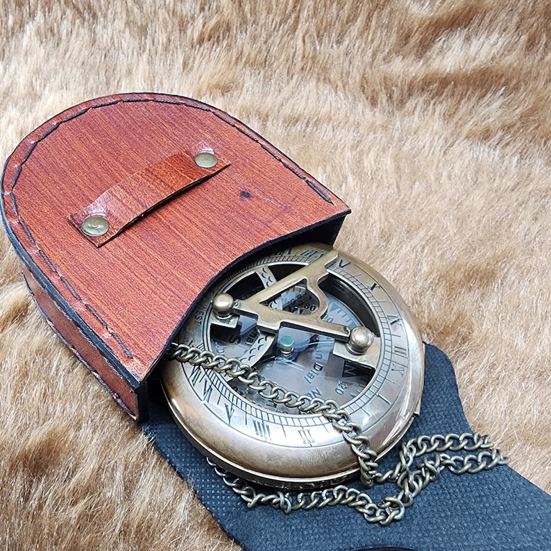 Brass Sundial Compass Push Open Compass Steampunk Accessory Unique Gift ...