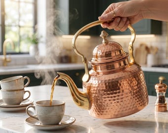 純金箔　トルコ製　壺 Lundin & Lindberg Eskilstuna Copper Kettle – 1.5L Vintage Swedish