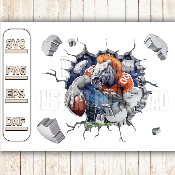 Denver Broncoss Football SVG PNG Bundle, svg Sports files, Svg For Cricut, Clipart, Football Cut File, Layered SVG For Cricut File