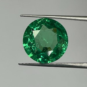 Inclusion Pattern  Colombian Emerald Faceted Gemstone Cut Handmade Loose Stone AAA++ Quality Vivid Green Synthetic Emerald All Sizes