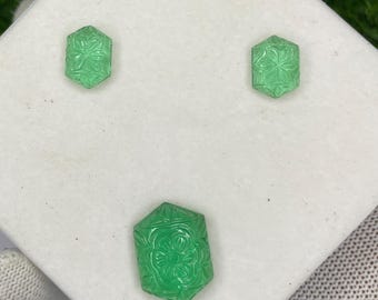 Syntetisk smaragdsnideri: 3 hexagoniga ädelstenar för smyckestillverkning