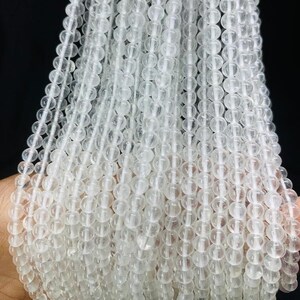Crystal Smooth Round Balls Beads, Natural Gemstone Clear Crystal 4,5,6,7,8 MM For Jewelry Making