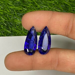 Beautiful Hydrothermal  Blue Sapphire Cut Stone, Lab Grown Sapphire, Inclusion Pattern, Faceted Gemstone Cut, Pear Cut Stone, Loose Sapphire