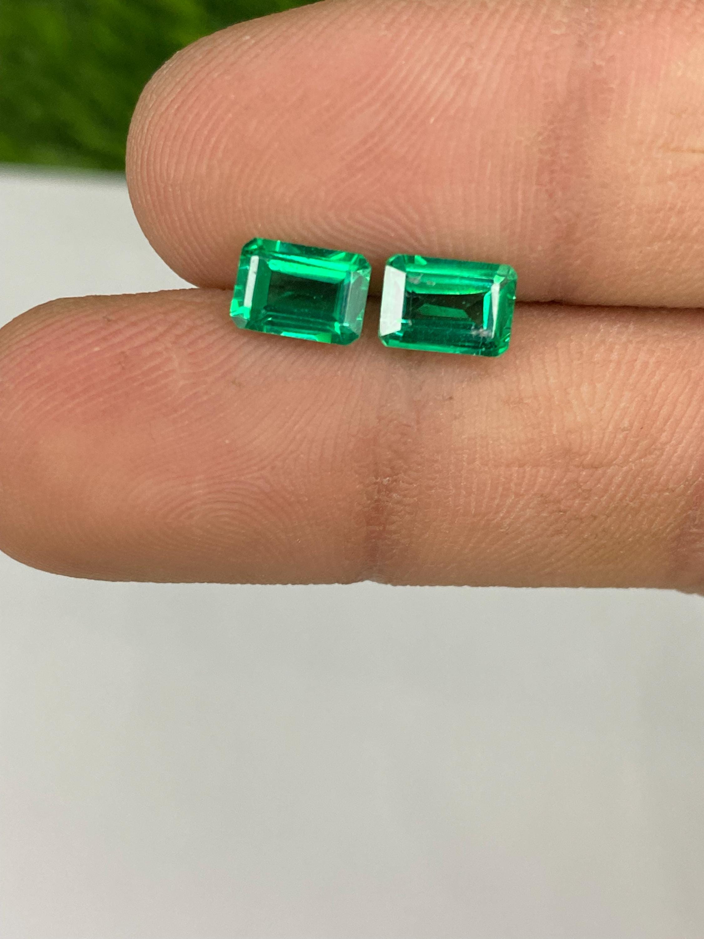 Octagon Green Emerald: 7x5mm Synthetic Gemstone Lot - Etsy