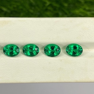 Lab Created AAA Quality Emerald Loose Stone for Jewelry Making/ Gemstones Supplies Lab Created/ synthetic Birthday Gift for Her, Oval Cut